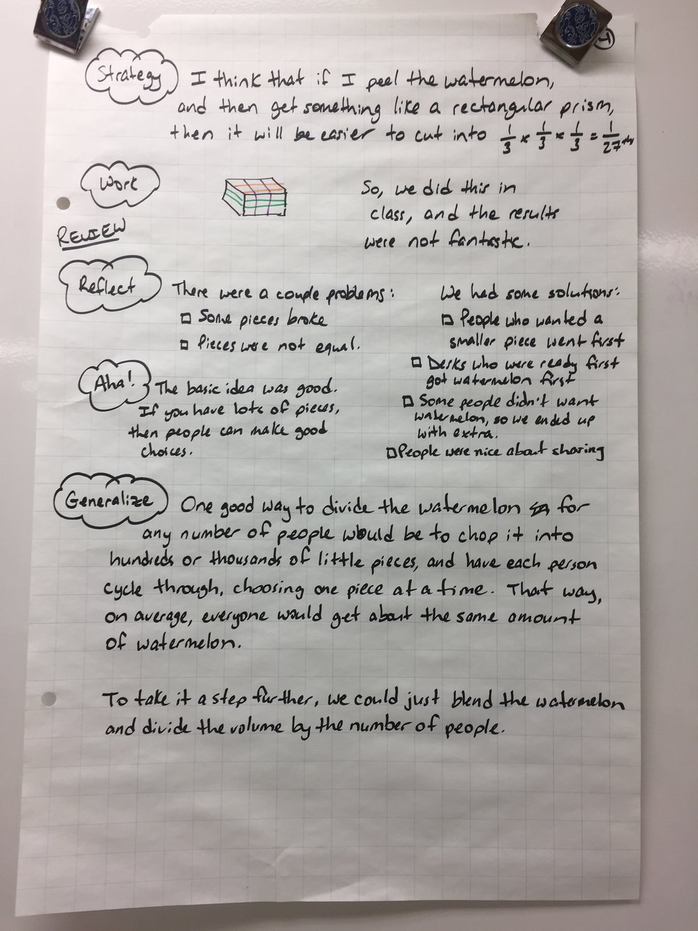 The Watermelon Problem Journal Example 2