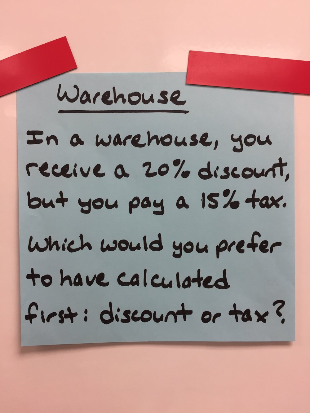Math Journal The Warehouse Problem