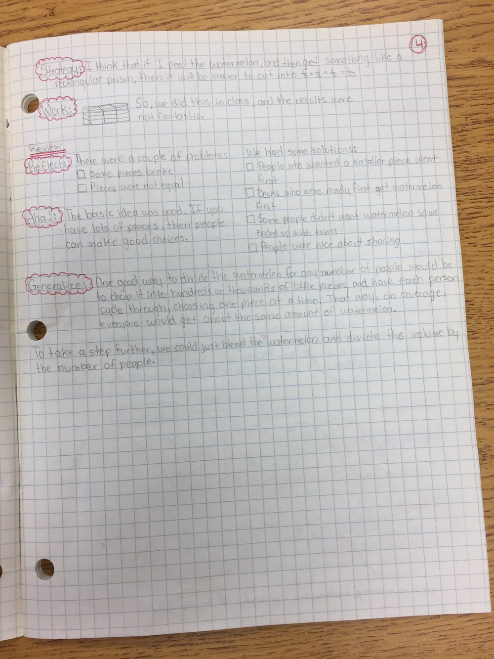 Math Journal Example 5