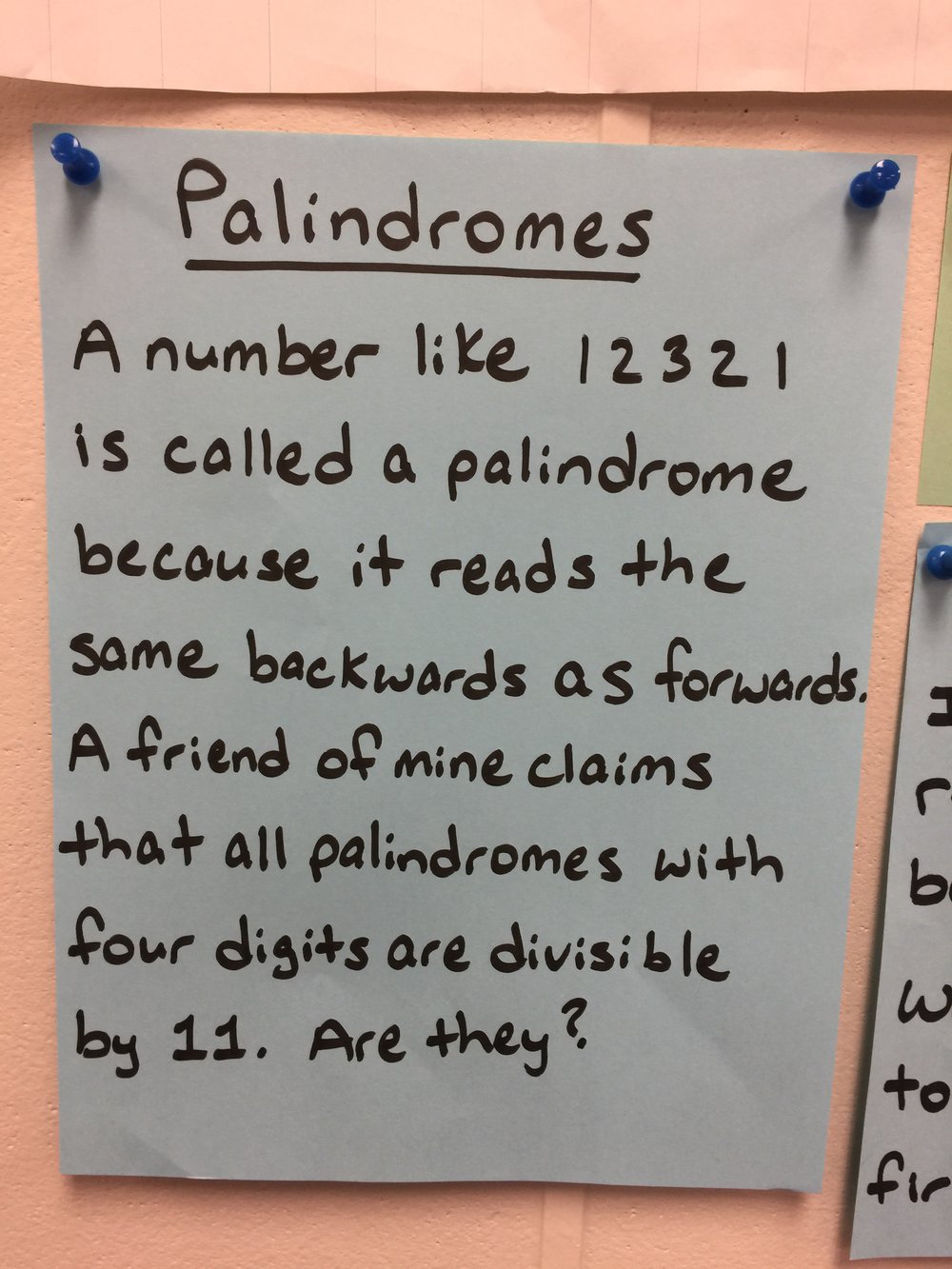 Math Journal Palindromes Problem