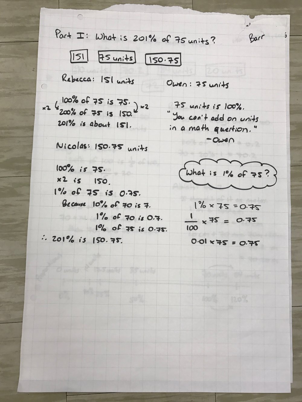Fractions Decimals Percent Number Talk Barr