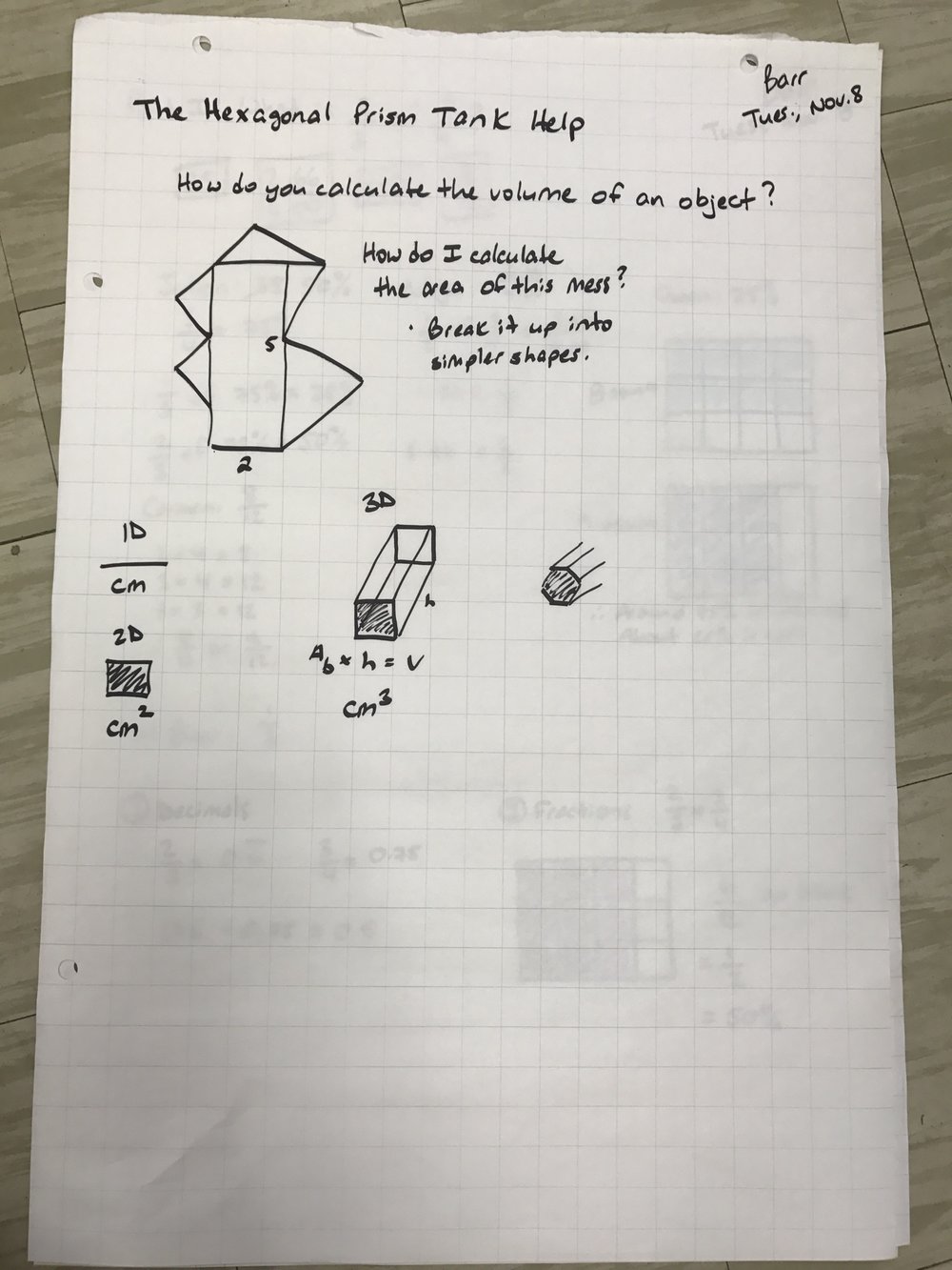 Hexagonal Prism Tank Problem Barr