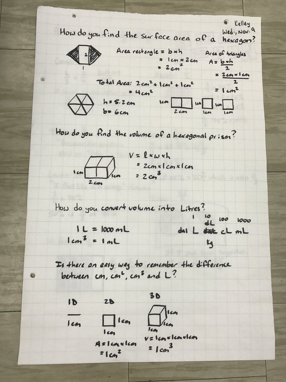 Hexagonal Prism Tank Problem Kelley