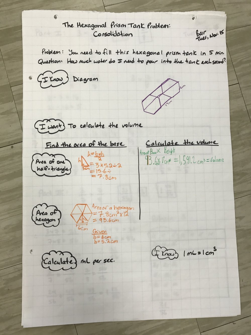 Hexagonal Prism Tank Problem Barr