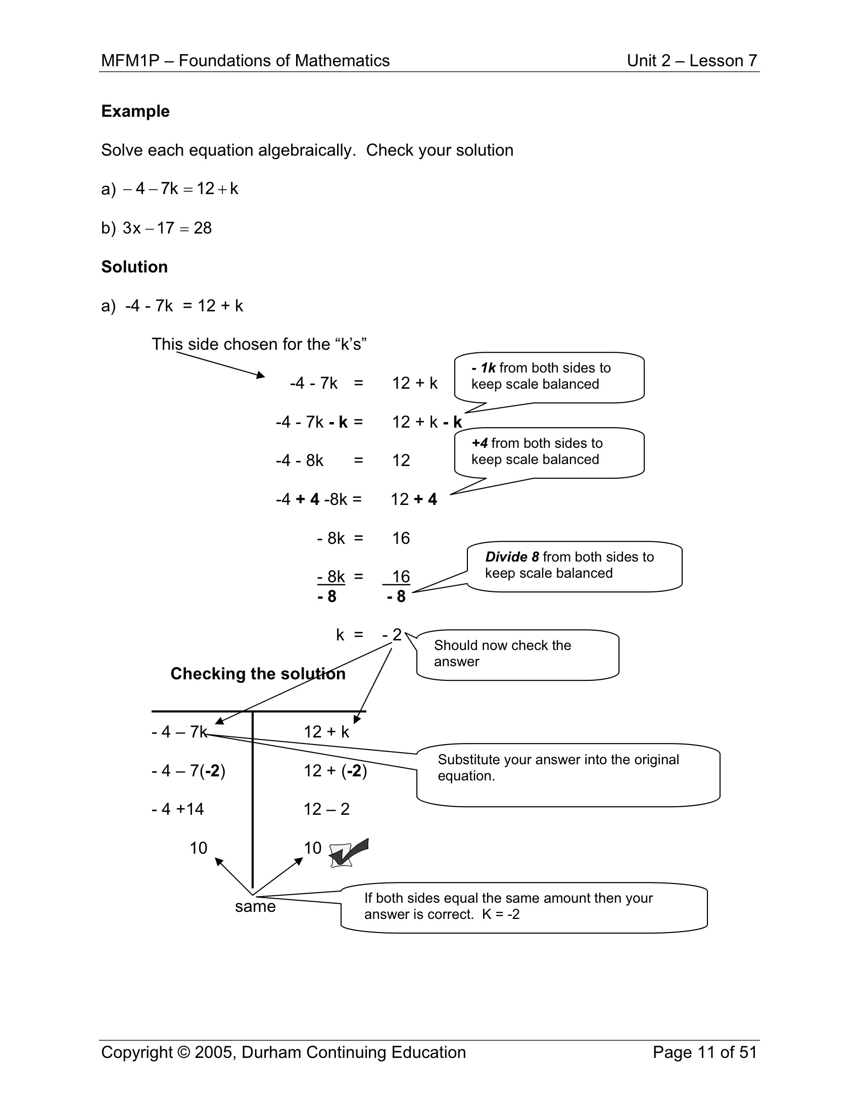 Grade 9 Applied Math 2 7 Algebra 3